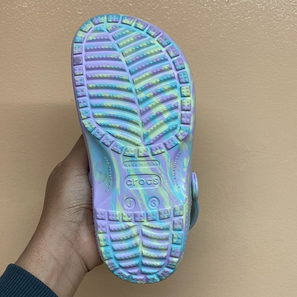 Crocs Classic Marbled Clog “Purple Blue Yellow” - Picture 12 of 16